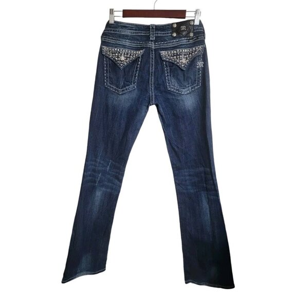 COPY - Miss Me Jeans Women 29 Boot Western Blue Denim Boho Bling Y2K Hip Hop St… - Picture 1 of 10